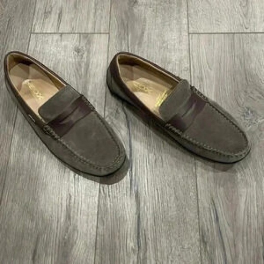 Men's Brown Suede Penny Loafers - Classic Slip-On Dress Shoe